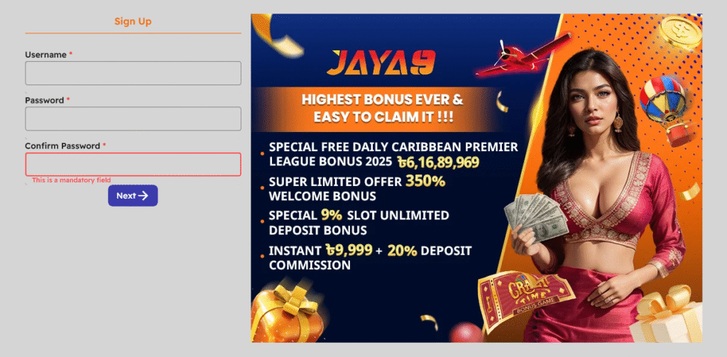 jaya9 free register