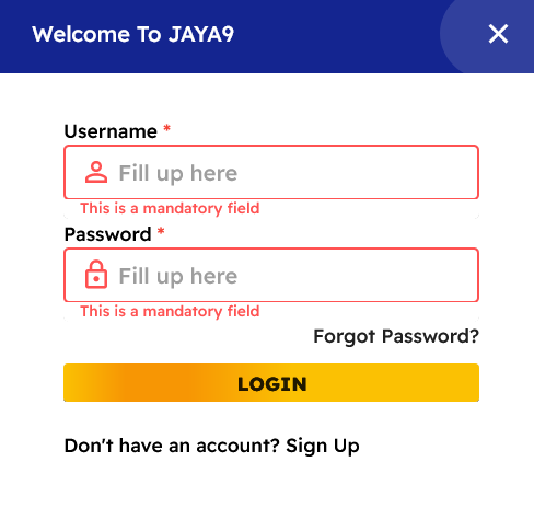 Jaya9 Login